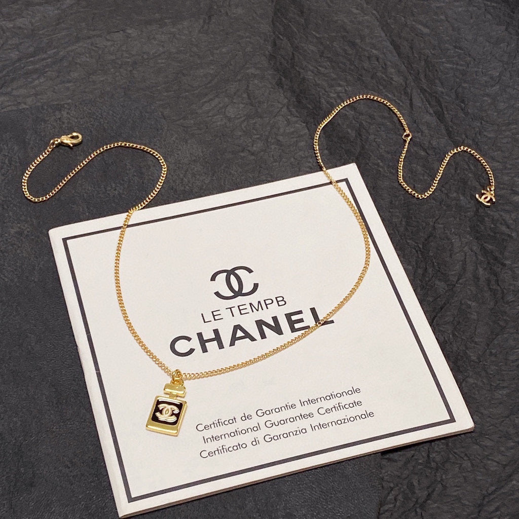 Chanel Perfume Bottle 18K Gold Necklace product image 8, provided for visual reference and product detail review