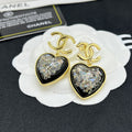 Chanel Multi-Color Crystals Heart 18K Gold Earrings product image 1, provided for visual reference and product detail review