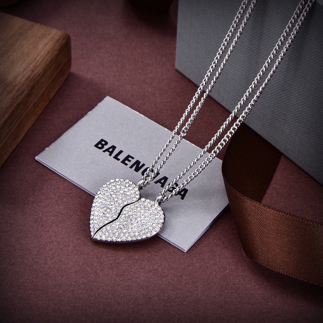 Balenciaga Lovelock Set Of Two Silver-tone Crystal 18K Gold Necklace product image 9, provided for visual reference and