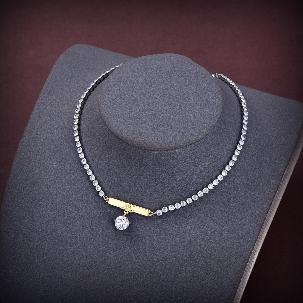 Celine Celine Line Diamonds 18K Gold Necklace product image 9, provided for visual reference and product detail review