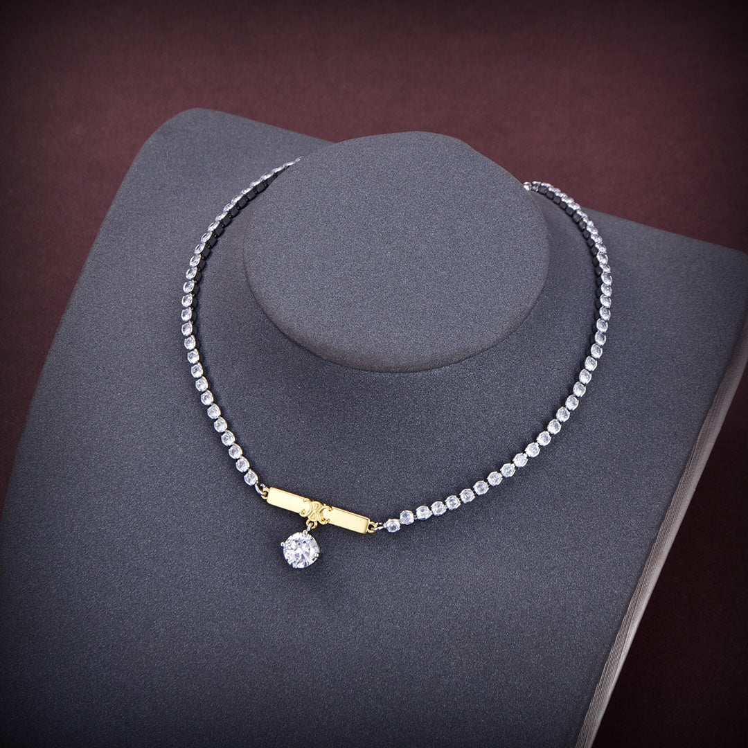 Celine Celine Line Diamonds 18K Gold Necklace product image 9, provided for visual reference and product detail review