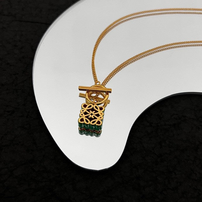 LOEWE Anagram Pendant 18K Gold Necklace product image 8, provided for visual reference and product detail review