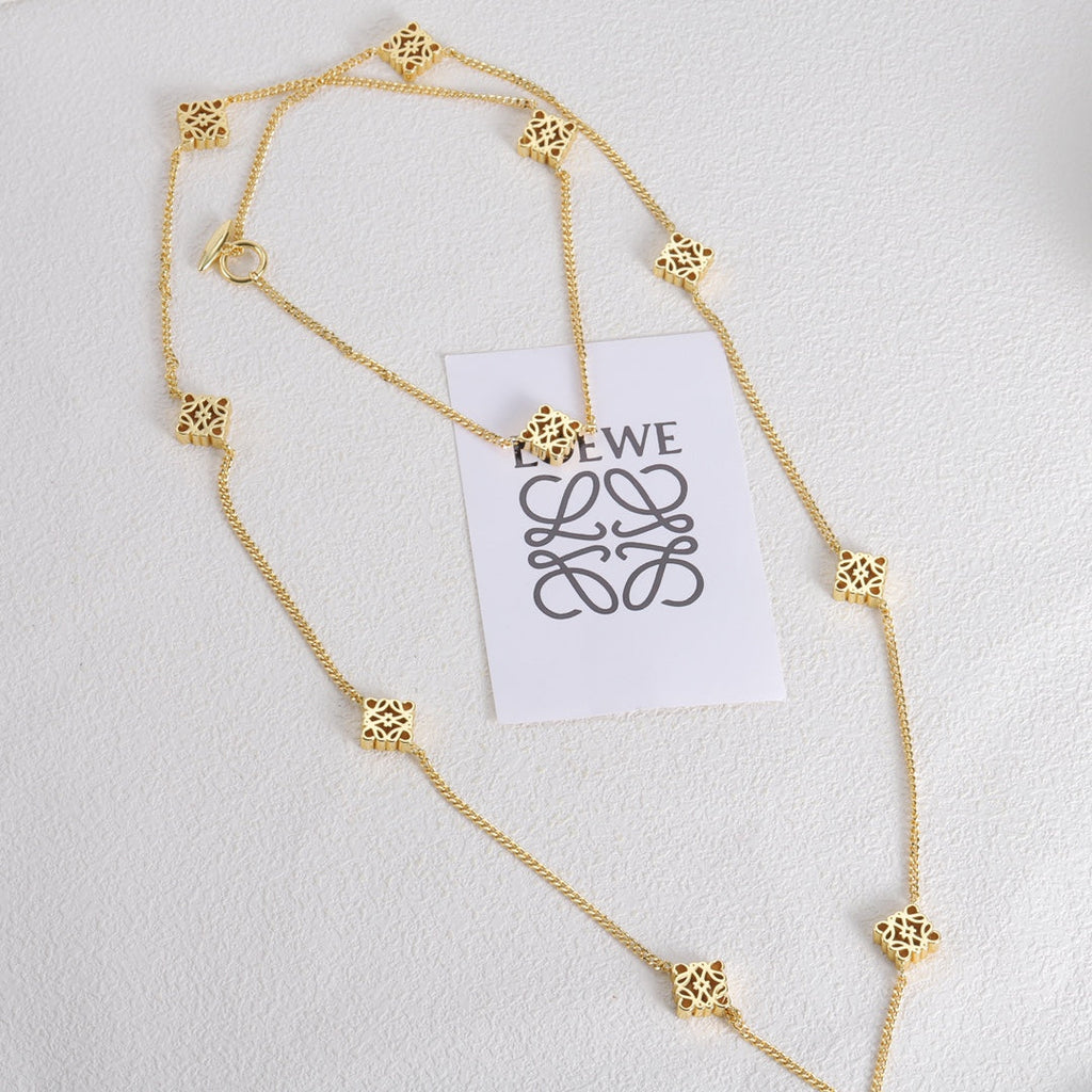 LOEWE Anagram Long 18K Gold Necklace product image 9, provided for visual reference and product detail review
