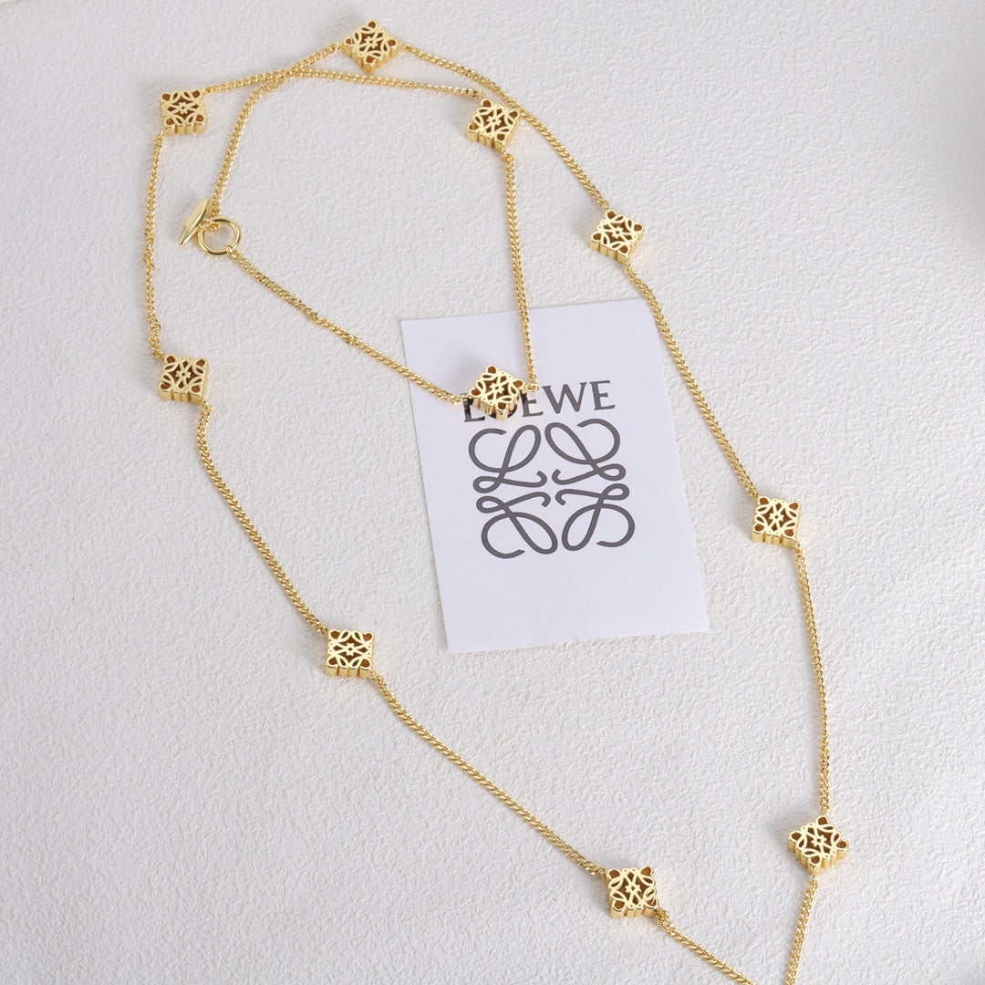 LOEWE Anagram Long 18K Gold Necklace product image 9, provided for visual reference and product detail review