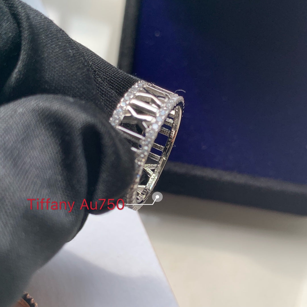 Tiffany Atlas Open Diamond 18K Gold Ring product image 2, provided for visual reference and product detail review