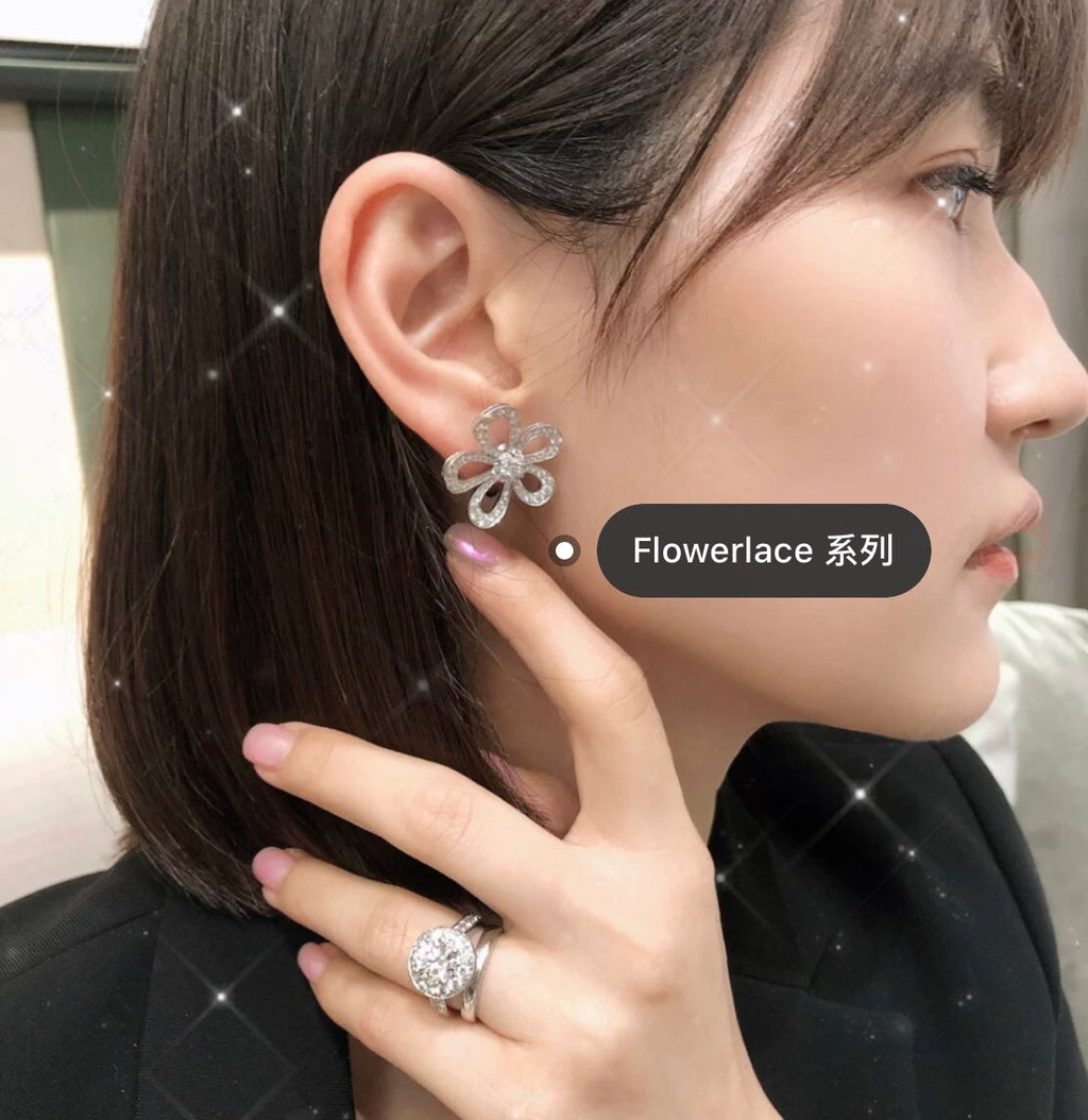 Flowerlace 18K Gold Earrings product image 9, provided for visual reference and product detail review
