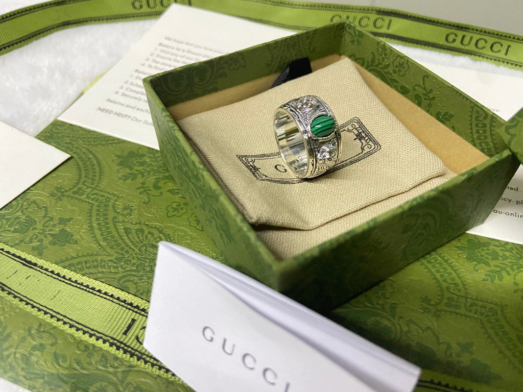 Double Gucci Feline Garden Green Ring product image 9, provided for visual reference and product detail review