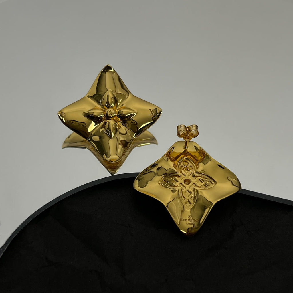 Louis Vuitton Futura 18K Gold Earrings product image 2, provided for visual reference and product detail review