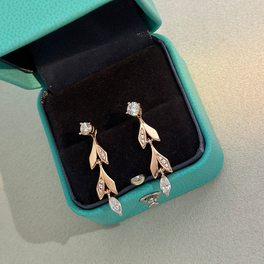 Tiffany Victoria Vine Convertible Drop 18K Gold Earrings product image 6, provided for visual reference and product detail