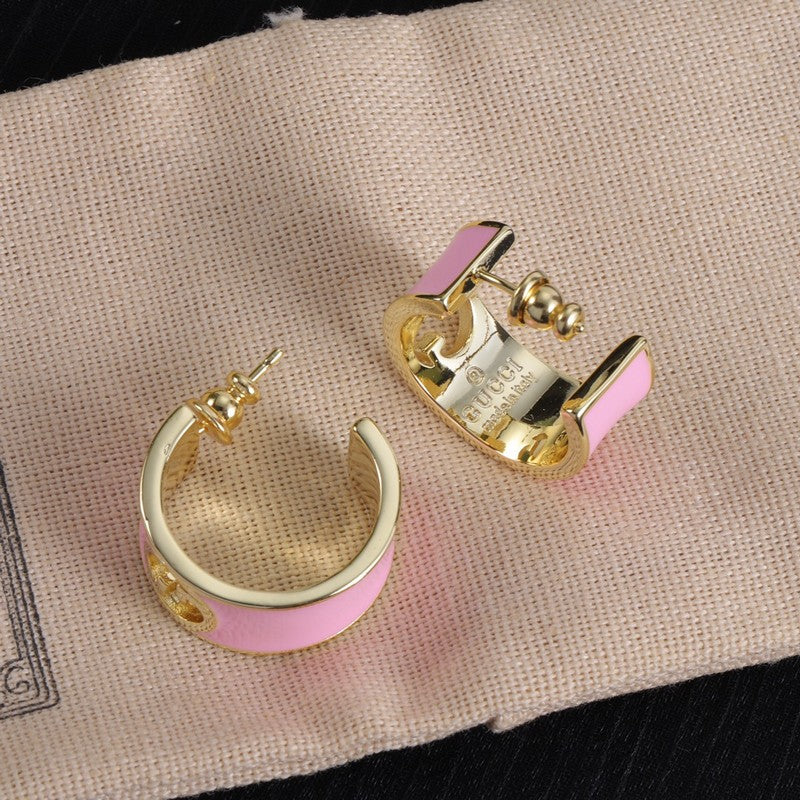 Gucci Double Color Enamel 18K Gold Earrings product image 9, provided for visual reference and product detail review