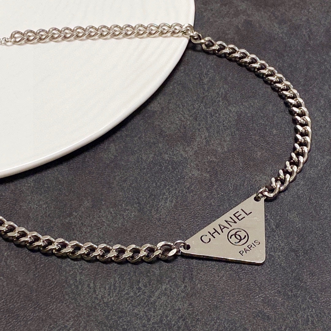 Chanel Triangle 18K Gold Necklace product image 9, provided for visual reference and product detail review