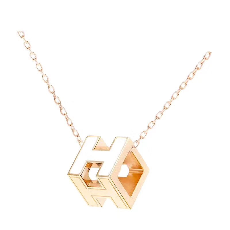 Hermes Cage D'H White 18K Gold Necklace product image 8, provided for visual reference and product detail review