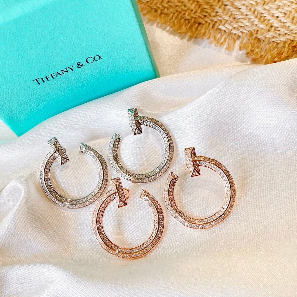 Tiffany T1 Open Hoop 18K White Gold Earrings product image 7, provided for visual reference and product detail review