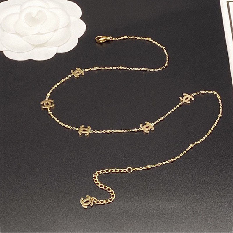 Chanel Small Logo Gold 18K Gold Necklace product image 1, provided for visual reference and product detail review
