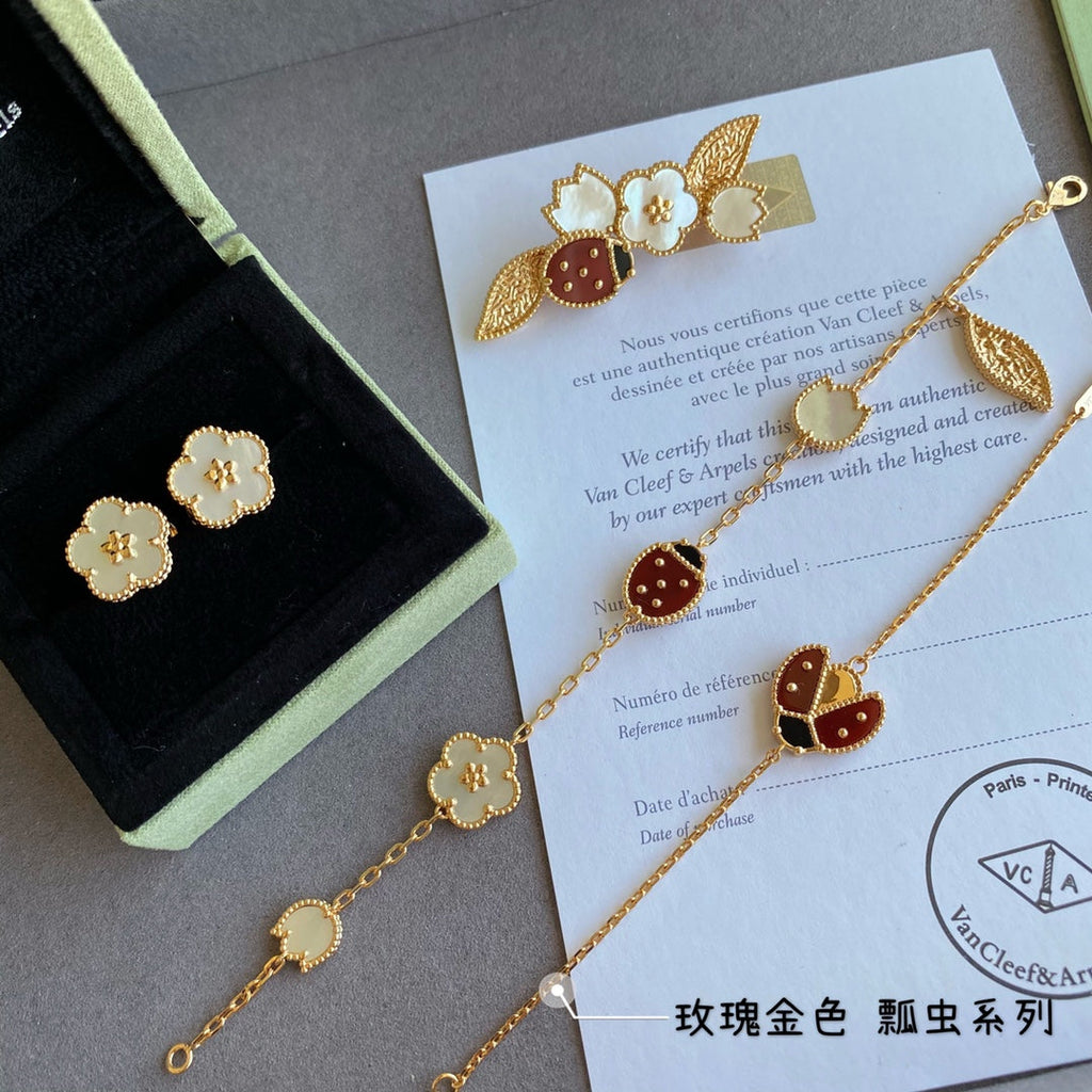 Lucky Spring Plum Blossom 18K Gold Earrings product image 10, provided for visual reference and product detail review