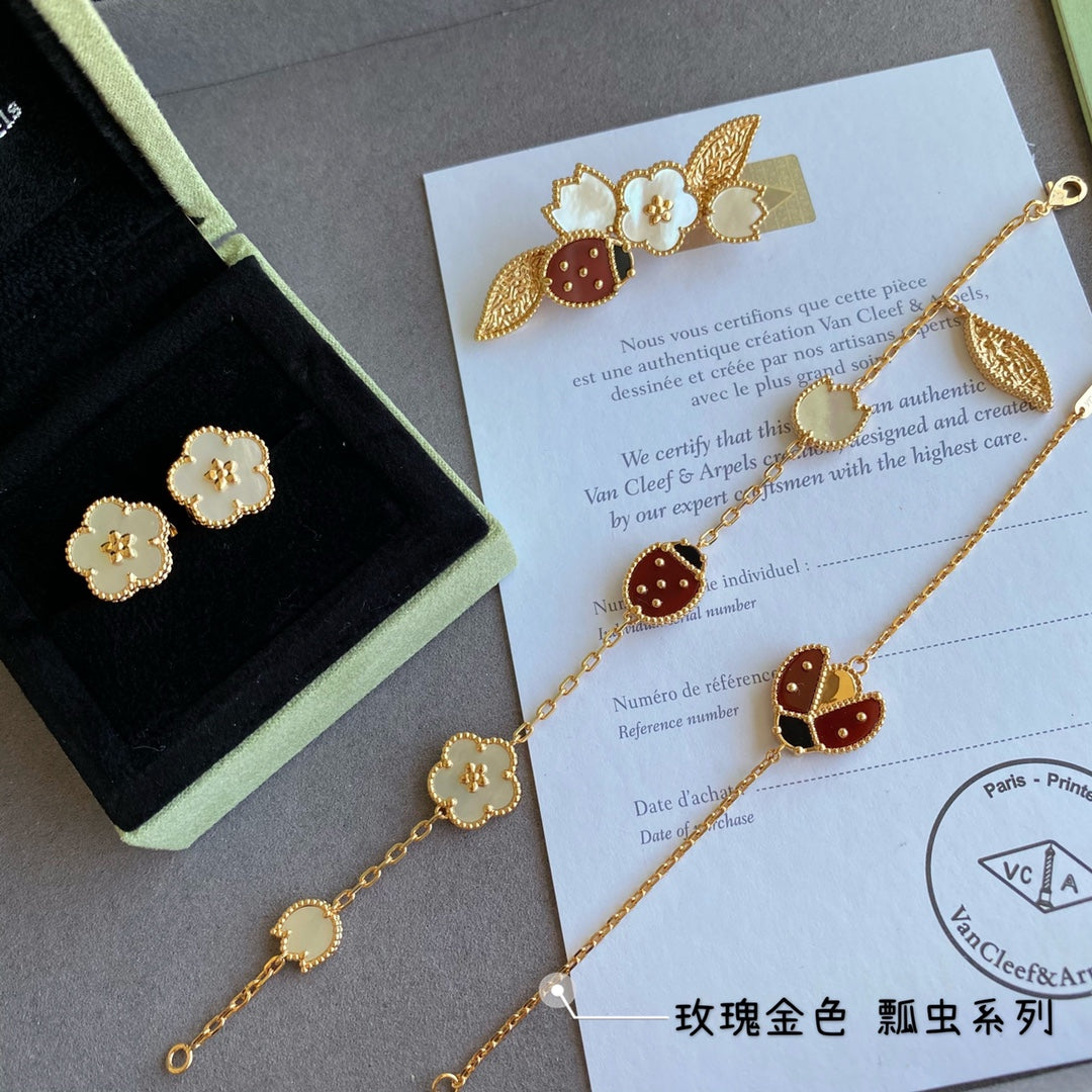 Lucky Spring Plum Blossom 18K Gold Earrings product image 10, provided for visual reference and product detail review