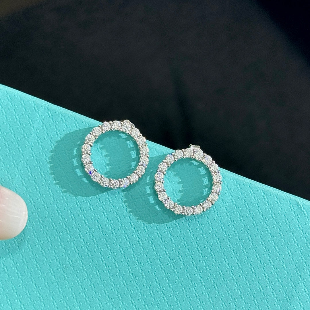 Tiffany Circle Diamonds 18K Gold Earrings product image 9, provided for visual reference and product detail review