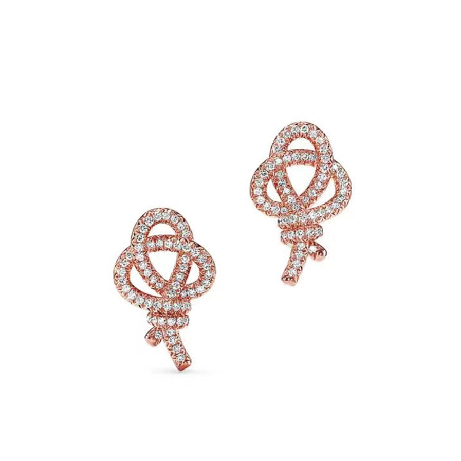 Tiffany Keys Woven Diamond 18K Gold Earrings product image 1, provided for visual reference and product detail review