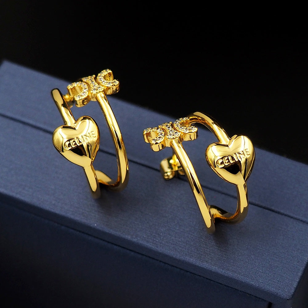 Celine Heart 18K Gold Earrings product image 9, provided for visual reference and product detail review