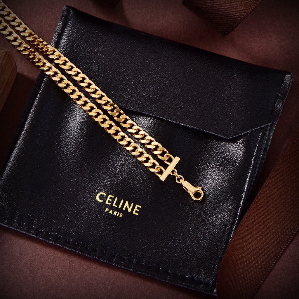 Celine Gourmette 18K Gold Necklace product image 10, provided for visual reference and product detail review