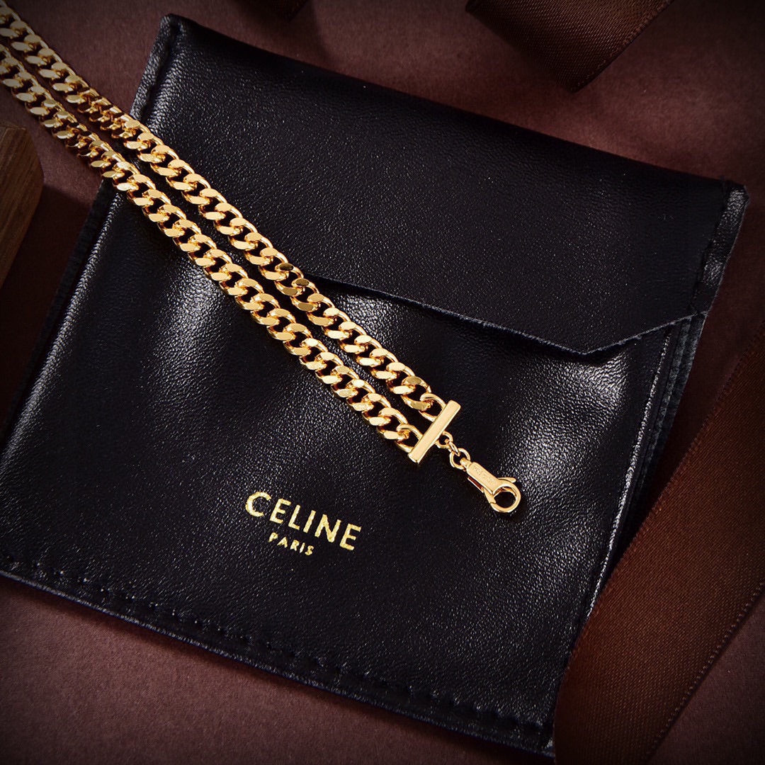 Celine Gourmette 18K Gold Necklace product image 10, provided for visual reference and product detail review