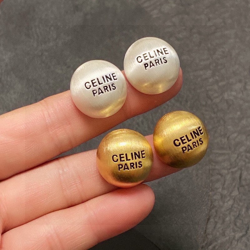 Celine Round 18K Gold Earrings product image 9, provided for visual reference and product detail review