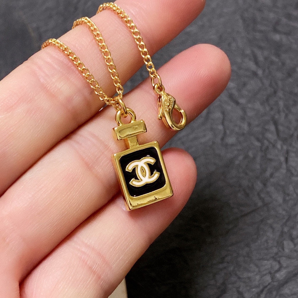 Chanel Perfume Bottle 18K Gold Necklace product image 9, provided for visual reference and product detail review