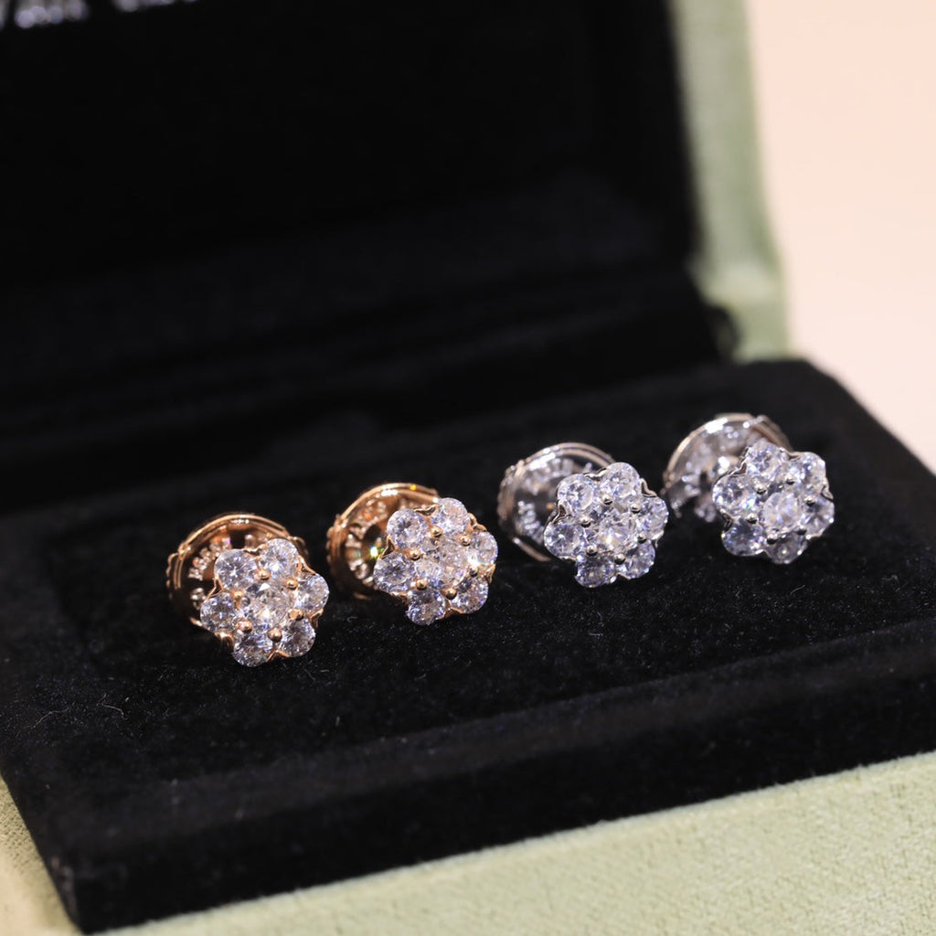 Flower Crystal 18K Gold Earrings product image 9, provided for visual reference and product detail review