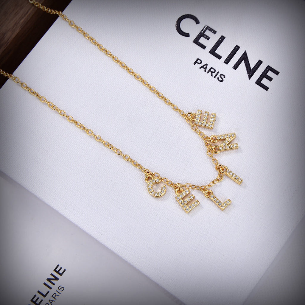 Celine Paris Strass Crystals 18K Gold Necklace product image 9, provided for visual reference and product detail review