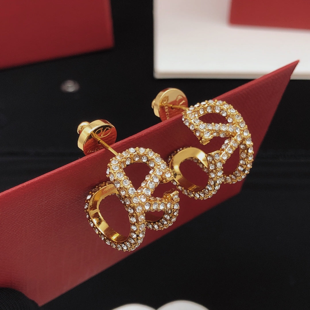 Valentino Diamonds Open 18K Gold Earrings product image 8, provided for visual reference and product detail review