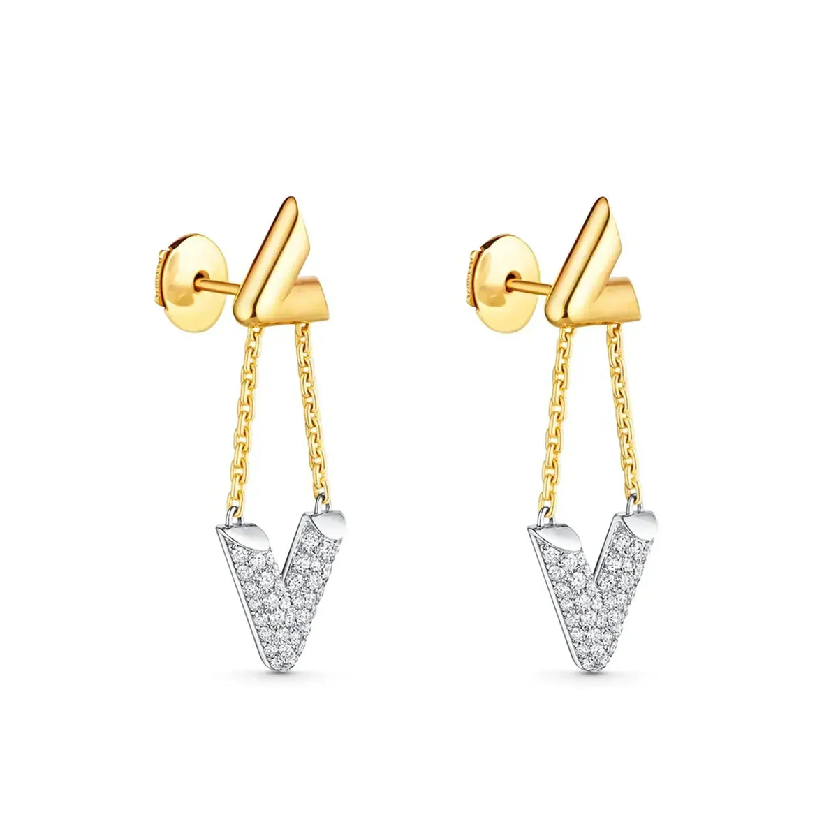 Louis Vuitton Volt Upside Down 18K Gold Earrings product image 1, provided for visual reference and product detail review