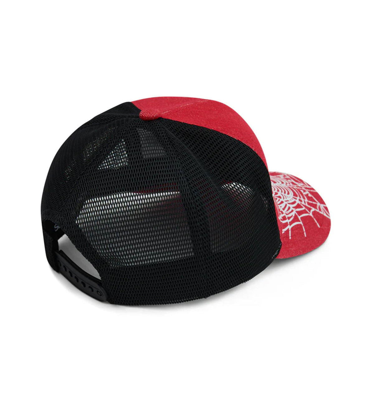 Sp5der Red Denim V2 Trucker Hat Red (Snapback) product image 2, provided for visual reference and product detail review