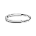 Tiffany Lock Bangle Half Pave Diamonds 18K Gold Bracelet product image 1, provided for visual reference and product detail